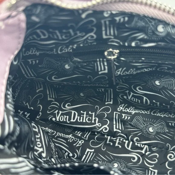 Von Dutch Y2K Shoulder Bag in Purple/Gold with Silver Charms - Picture 8 of 8
